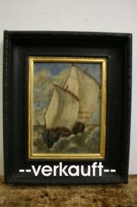Ölgemälde, Segelboote auf stürmischer See